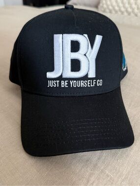 JBY Just Be Yourself Co Black Logo Baseball Cap
